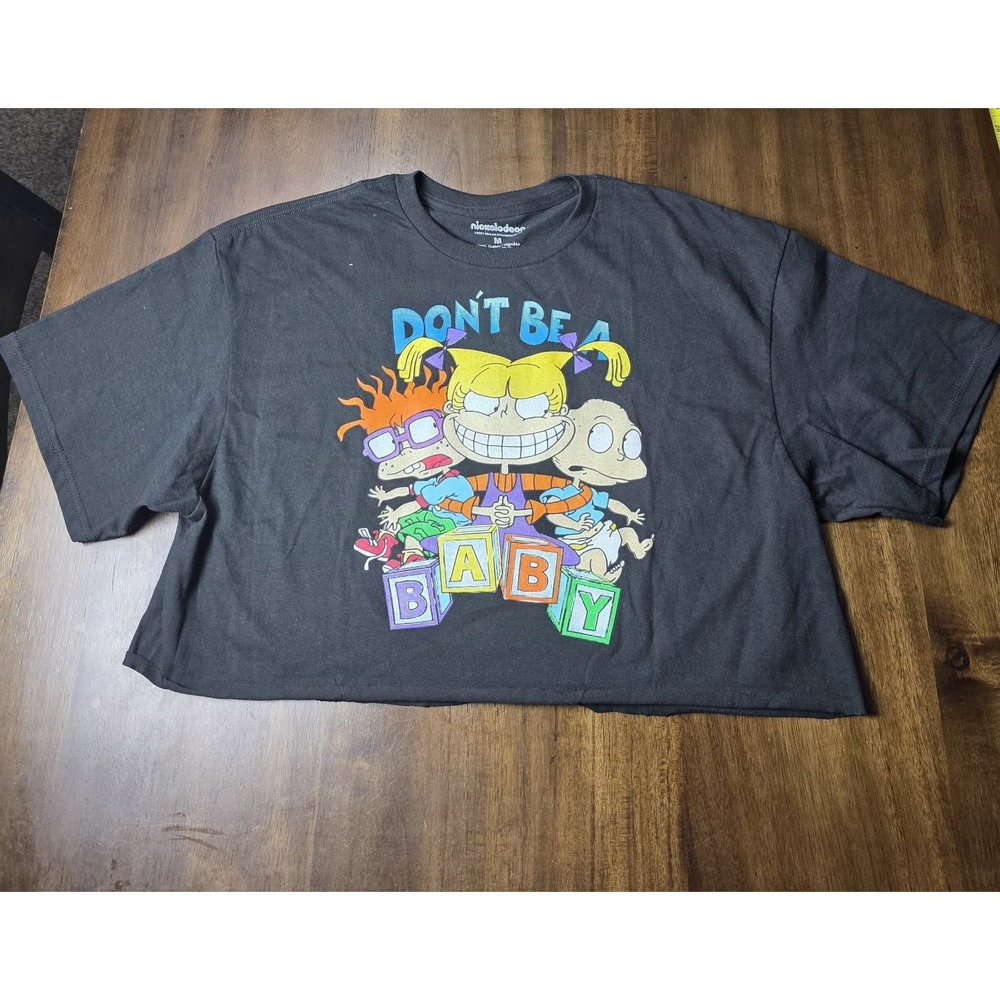 Rugrats Don't Be A Baby Cropped T Shirt M Nickelodeon Angelica Tommy NWOT